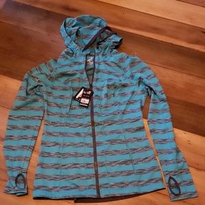 NWT Turquoise and gray hooded jacket